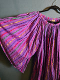 Vintage Purple Metallic Rainbow Stripe Bell Sleeve Top