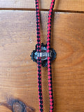 Unforgiven Kissing Angels Red & Black Leather Bolo Tie