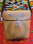 Vintage Oaxaca Mexico Souvenir Tooled Leather Bag