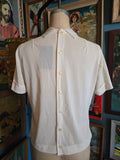 Vintage 60s Sheer white blouse with pussycat bow