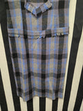 Vintage 60 Blue Plaid Buckle and Bow Dress