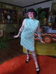 Vintage Seafoam Green Abstract Dress