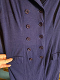 Vintage Lady Carol Blue Button Up Wiggle Dress