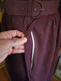 Vintage 40s burgundy work wear dress with belt