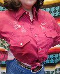 Vintage 60s Red Bronco Western Shirt