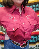 Vintage 60s Red Bronco Western Shirt