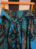 Handmade African Teal and Black Print Top & Pant Set