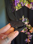 Vintage Volup Black Floral Maxi Dress