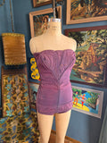 Vintage 50s Purple Tulip Top Jantzen Swim Suit