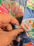 Vintage 90s Blue Seashell Print Kaftan Dress