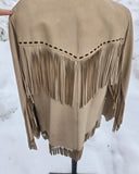 Vintage 50s Deerskin Leather Fringe Coat