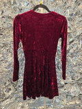 Vintage 1990s Burgundy Velvet Dress