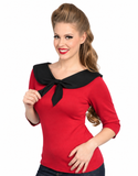 Gently Used Steady Clothing Red Long Sleeve Sailor Top