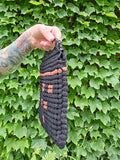 Vintage 40s Black and Red Popcorn Knit Handbag