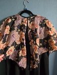 Vintage Black Dress w/Floral Cape