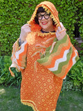 Unforgiven Upcycled Yellow Fringe Afghan Hoodie