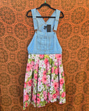 Unforgiven Upcycled Pink Floral Overall Dress