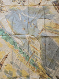 Vintage 50s Red and White France Souvenier Silk Scarf