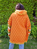 Unforgiven Upcycled Yellow Fringe Afghan Hoodie