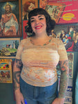 Vintage 70s novelty print top