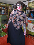 Vintage Black Dress w/Floral Cape