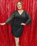 Vintage 70 Black Angel Sleeve Dress