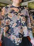 Vintage Black Dress w/Floral Cape