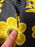 Vintage 60s black and yellow daisy dress