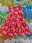 Vintage red gingham kids dress