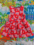Vintage red gingham kids dress