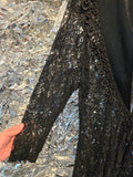 Vintage Black Lace Single Button Duster