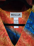 Vintage 90s Seashell Kaftan in Blue Orange and Yellow