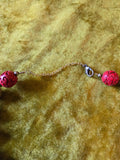 Unforgiven Cinnabar and Teal Coral Tiki Necklace