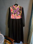 Vintage Volup Black Floral Maxi Dress
