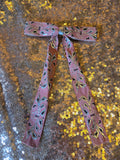 Vintage 50s Pink and Silver Square Dancing Bow Tie