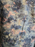 Vintage 60s Blue and Pink Tree Print Button up Blouse