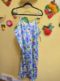 Vintage 90s Yellow Purple Floral Slip