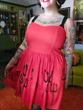 Gently Used Oblong Box Red Devil Pitchfork Dress