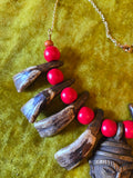 Unforgiven Cow Teeth & Brass Pendant Necklace