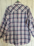 Unforgiven Upcycled Blue Rose Plaid Western