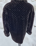 Vintage 1980s I Magnin Faux Fur Striped Coat