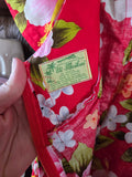 Vintage 60s Ui Maikai Red Tropical Maxi Dress