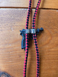 Reds Retro Pistol with Red and Black Leather Bolo Tie