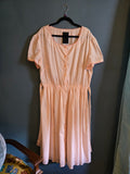 Vintage 70s pink eyelet lace print dress