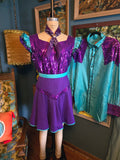 Vintage 80s Teal & Purple Square Dancing Set