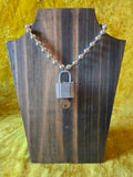Unforgiven Bondage Lock Silver Ball Chain Necklace