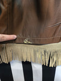 Vintage 50s Deerskin Leather Fringe Coat
