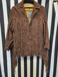 Vintage 50s Brown Leather Fringe Jacket