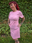 Vintage 60s Pink Double Knit Polyester Dress