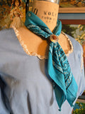Vintage 70s Pastel Blue Lace Square Dancing Dress